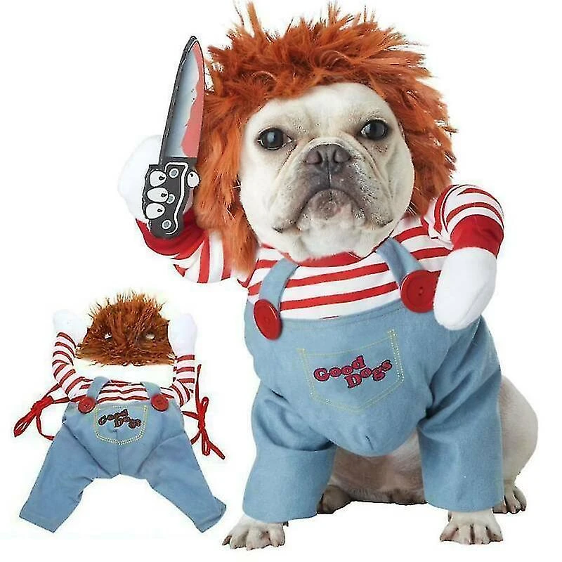 Halloween Dog Costumes Funny Pet Clothes With Wig Pets Dogs Costume Party Dress Up Supplies For Medium Large Dogs Bulldog Pug S - Image 4