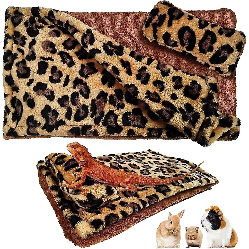 Terrarium Bed Leopardprint Sleeping Bag Soft Bedding Pillow Lizards Accessories - Image 3