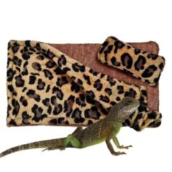 Terrarium Bed Leopardprint Sleeping Bag Soft Bedding Pillow Lizards Accessories