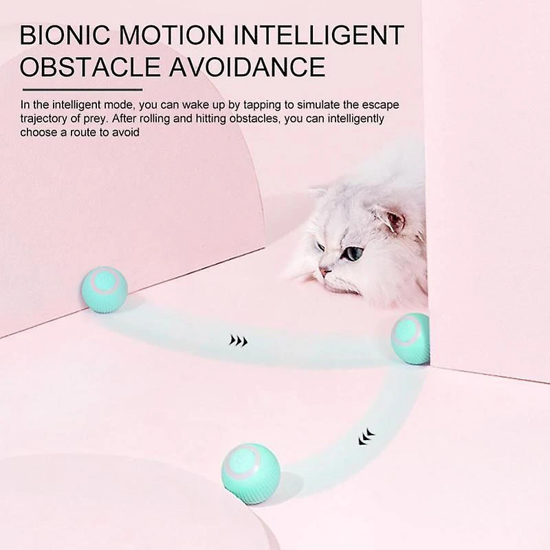 Smart Cat Toys Automatic Rolling Ball Electric Cat Toys Interactive For Cats Training Self-moving Kitten Pink - Image 5