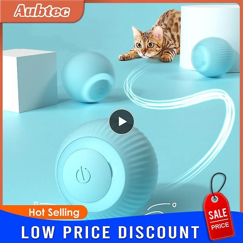 Smart Cat Toys Automatic Rolling Ball Electric Cat Toys Interactive For Cats Training Self-moving Kitten Pink - Image 2