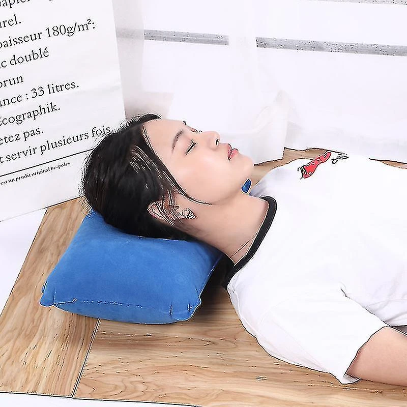 2pcs Inflatable Pillow Camping Travel Soft Blow-up 7.5cm X 5M Purple - Image 4