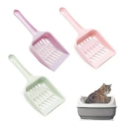 3-piece Plastic Cat Litter Spoon, Pet Sieve Shovel, Cat Litter Cleaning Tool