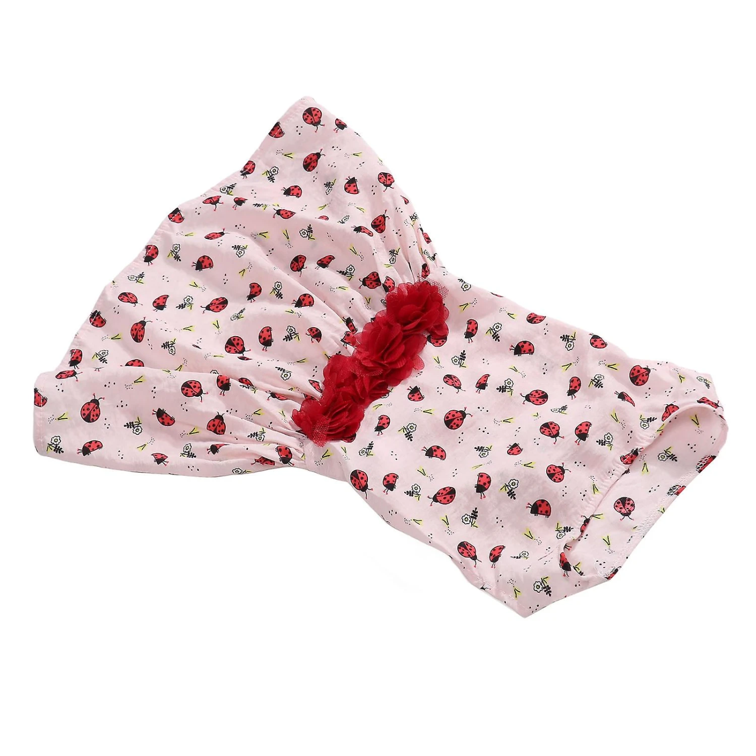 Cute Pink Ladybug And Grass Pattern Dog Dress For Spring Summer - Image 2