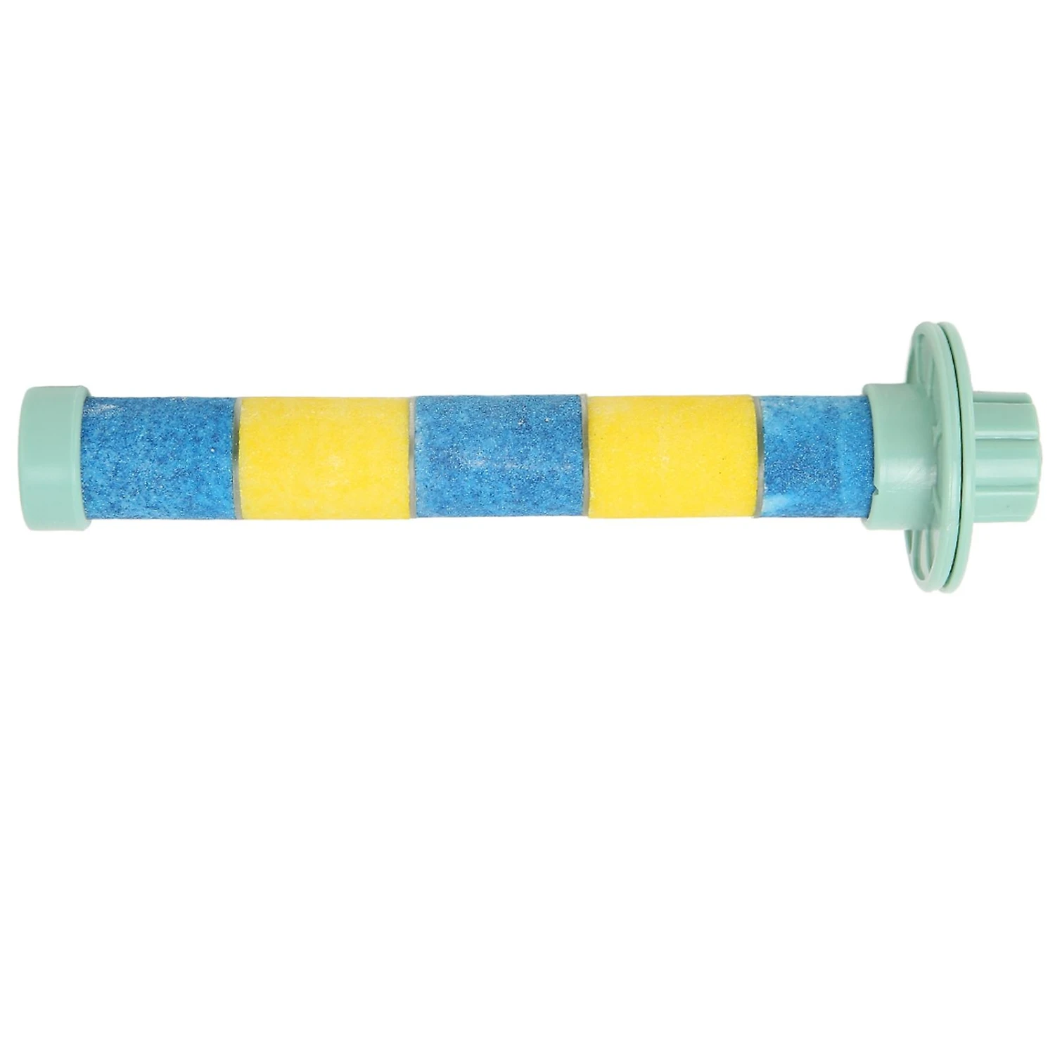 Bird Cage Stand For Parrot Budgies Parakeet Cockatiels - Blue Yellow, Pet Bird Perch With Quartz Sand For Paw And Beak Grinding - Image 5