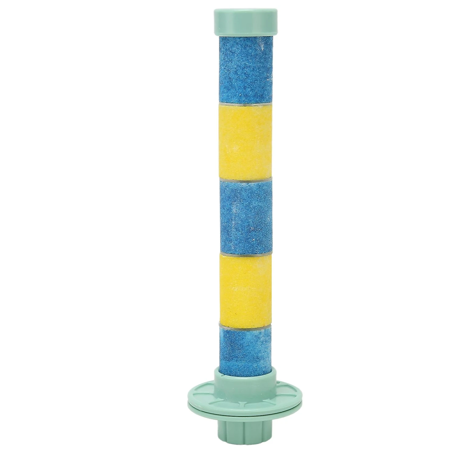 Bird Cage Stand For Parrot Budgies Parakeet Cockatiels - Blue Yellow, Pet Bird Perch With Quartz Sand For Paw And Beak Grinding - Image 3