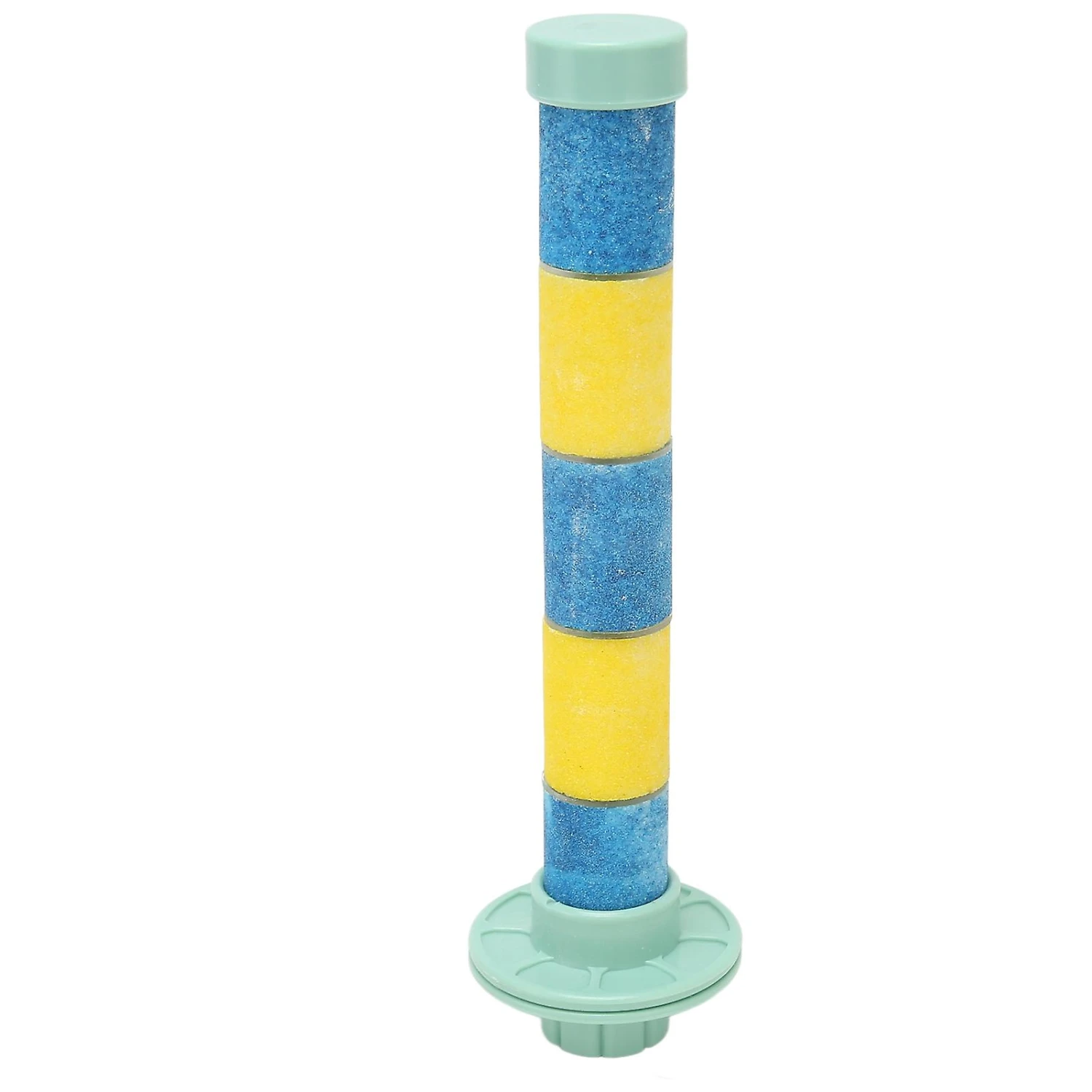 Bird Cage Stand For Parrot Budgies Parakeet Cockatiels - Blue Yellow, Pet Bird Perch With Quartz Sand For Paw And Beak Grinding