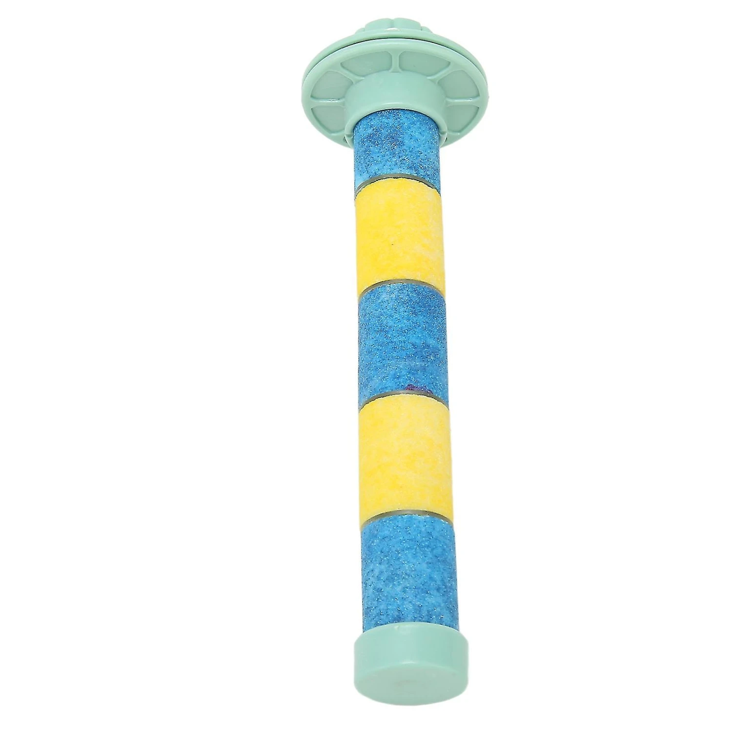 Bird Cage Stand For Parrot Budgies Parakeet Cockatiels - Blue Yellow, Pet Bird Perch With Quartz Sand For Paw And Beak Grinding - Image 4