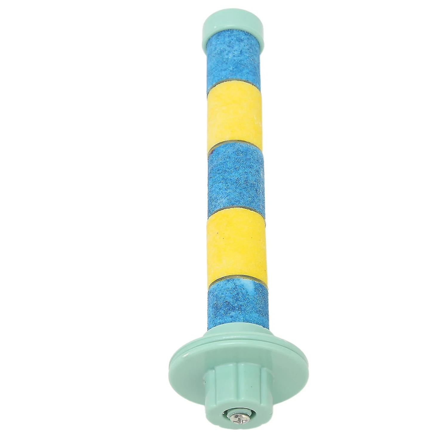 Bird Cage Stand For Parrot Budgies Parakeet Cockatiels - Blue Yellow, Pet Bird Perch With Quartz Sand For Paw And Beak Grinding - Image 2