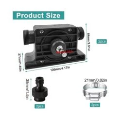 2 Pack Hand Electric Drill Water Pump, Portable Mini Oil Pump With Water Hose Quick Connectors Self