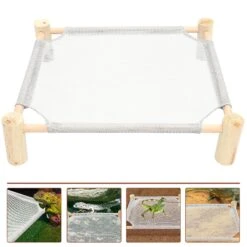 1 Set Of Reptile Hammock Swing Hanging Bed Wooden Lizard Bed Reptile Summer Bed