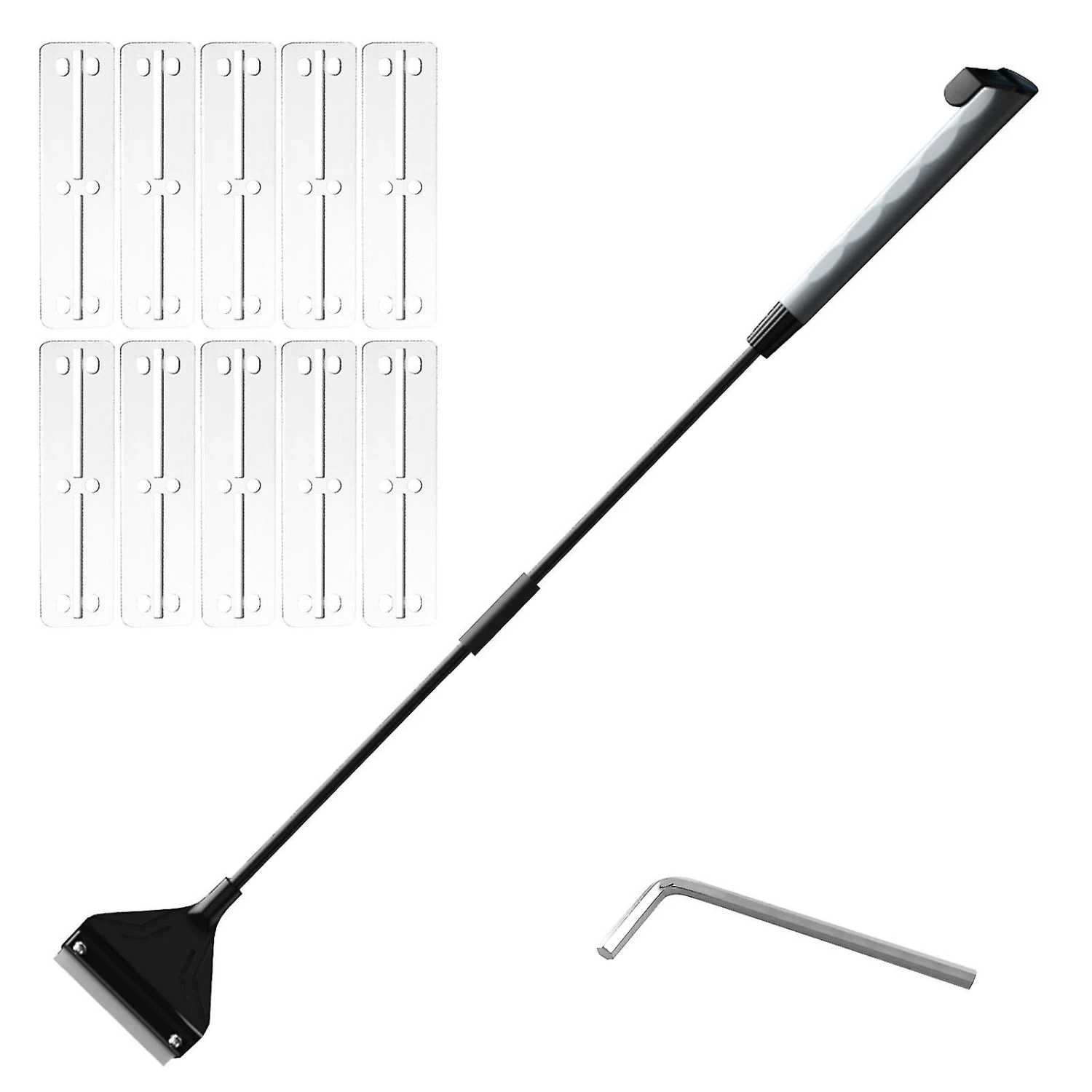 With 10 Pcs Replaceable Blades Aquarium Scraper Fish Tank Long Handle - Image 5