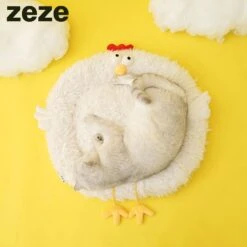 Soft Plush Cat Bed For Indoor Cats, Washable & Waterproof With Self-Warming Design