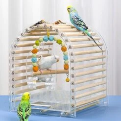 Bird Cage For Travel Portable Carry Cage Parrot Travel Nest With Tray Transparent Acrylic Budgies Outgoing Carry Case S