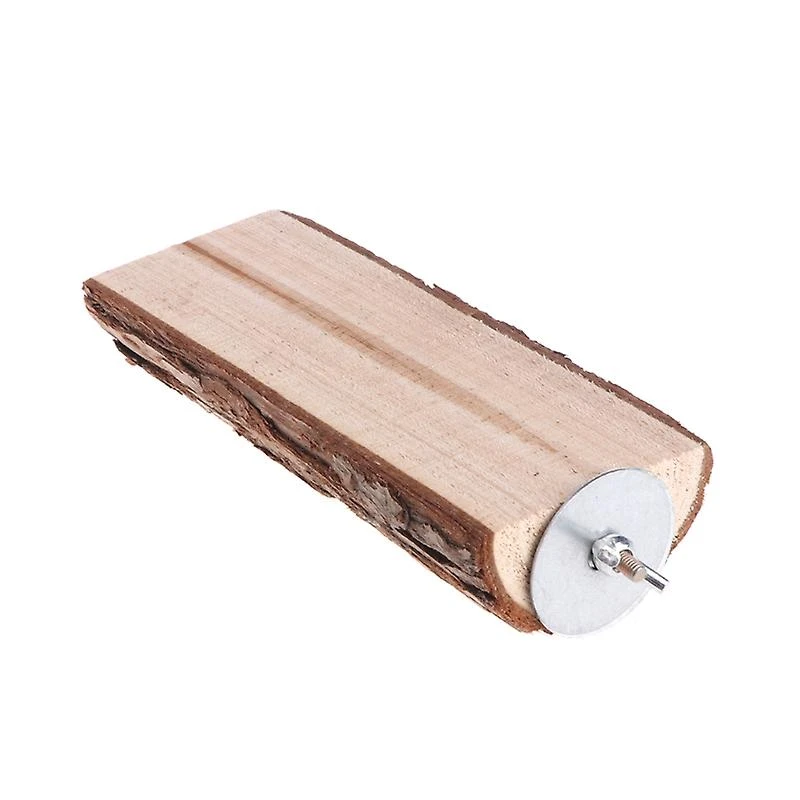 Parrot Perch Stand Natural Wood Chew Toy Platform Easy To Install For Cage - Image 5
