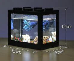 Aquarium For Pet Miniature Fish Tank Office Desktop Home Decoration Red
