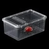 Reptile Feeding Box Reptile Terrarium Enclosure 12.5x19x7.5cm Rectangle Transparent Animal Habitat Cage For Hedgehog Silkworm White