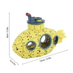 Realistic Yellow Submarine Oxygen Air Bubbler Stone Set For Fish Tank Aquarium Decoration