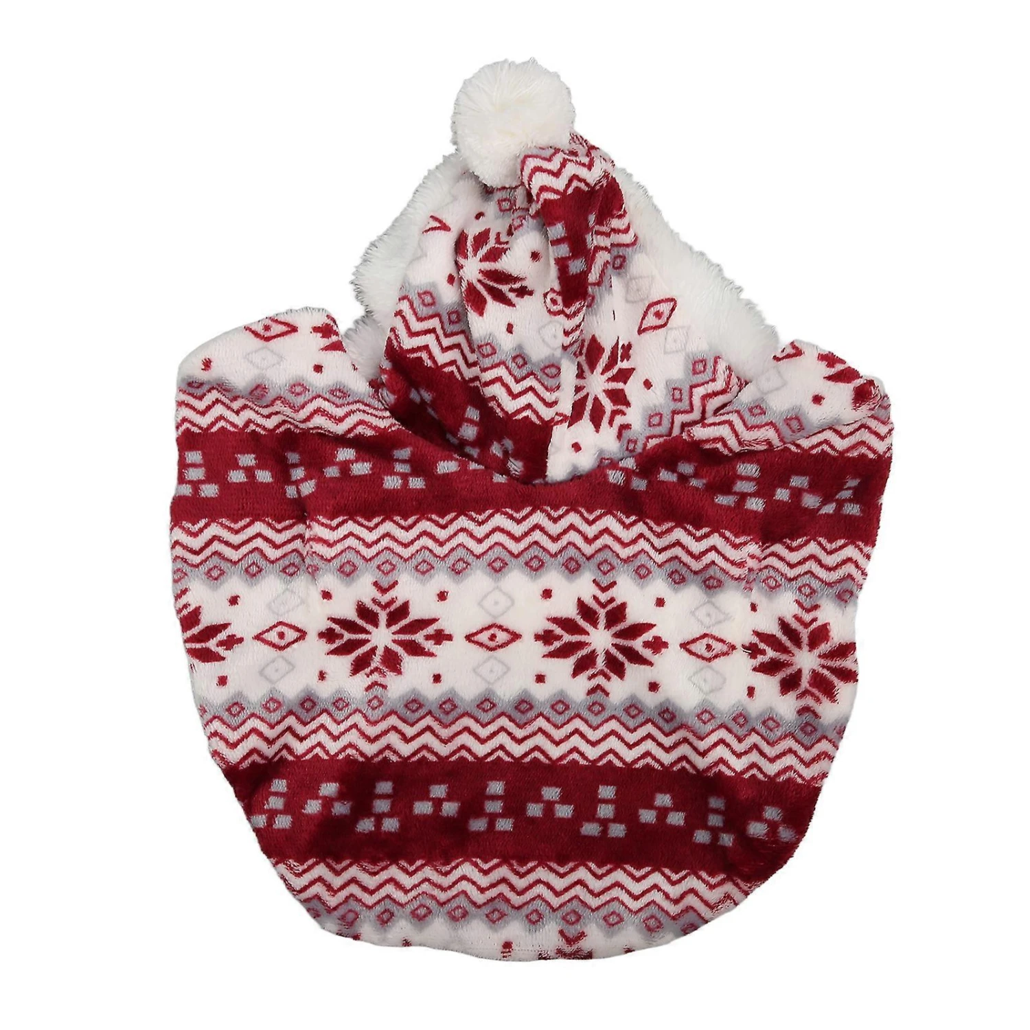 Warm And Skin-Friendly Pet Christmas Cloak For Puppy Cat - Cute Red Hooded Design