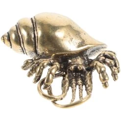 Brass Animal Figurine Retro Brass Hermit Crab Ornament Small Hermit Crab Statue Brass Tea Pet