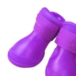 Waterproof Skidproof Dog Silicone Boot For Dogs Puppy - Purple M