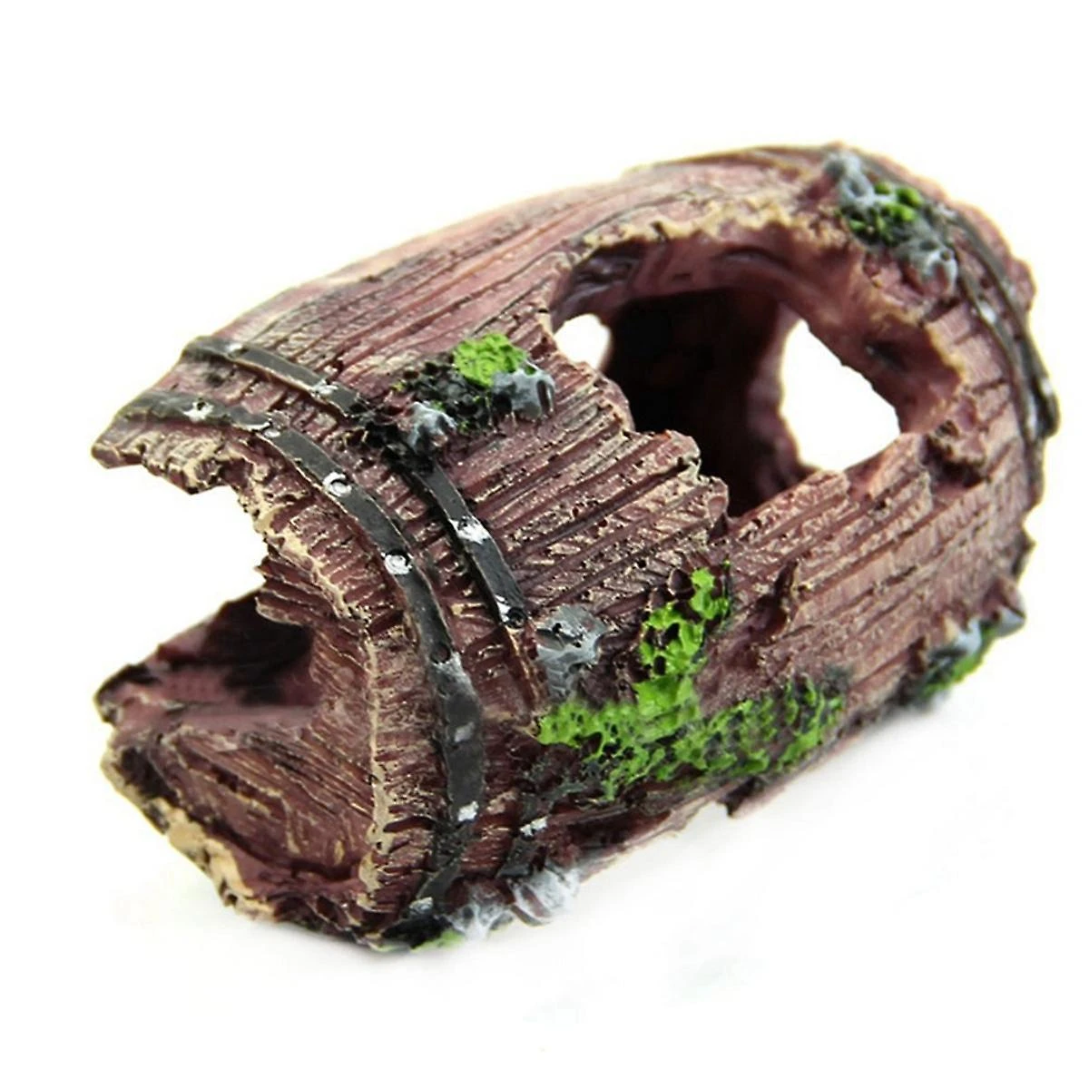Brown-aquarium Artificial Barrel Cave Resin Ornaments Landscaping Accessories For Fish Tank Aquariu