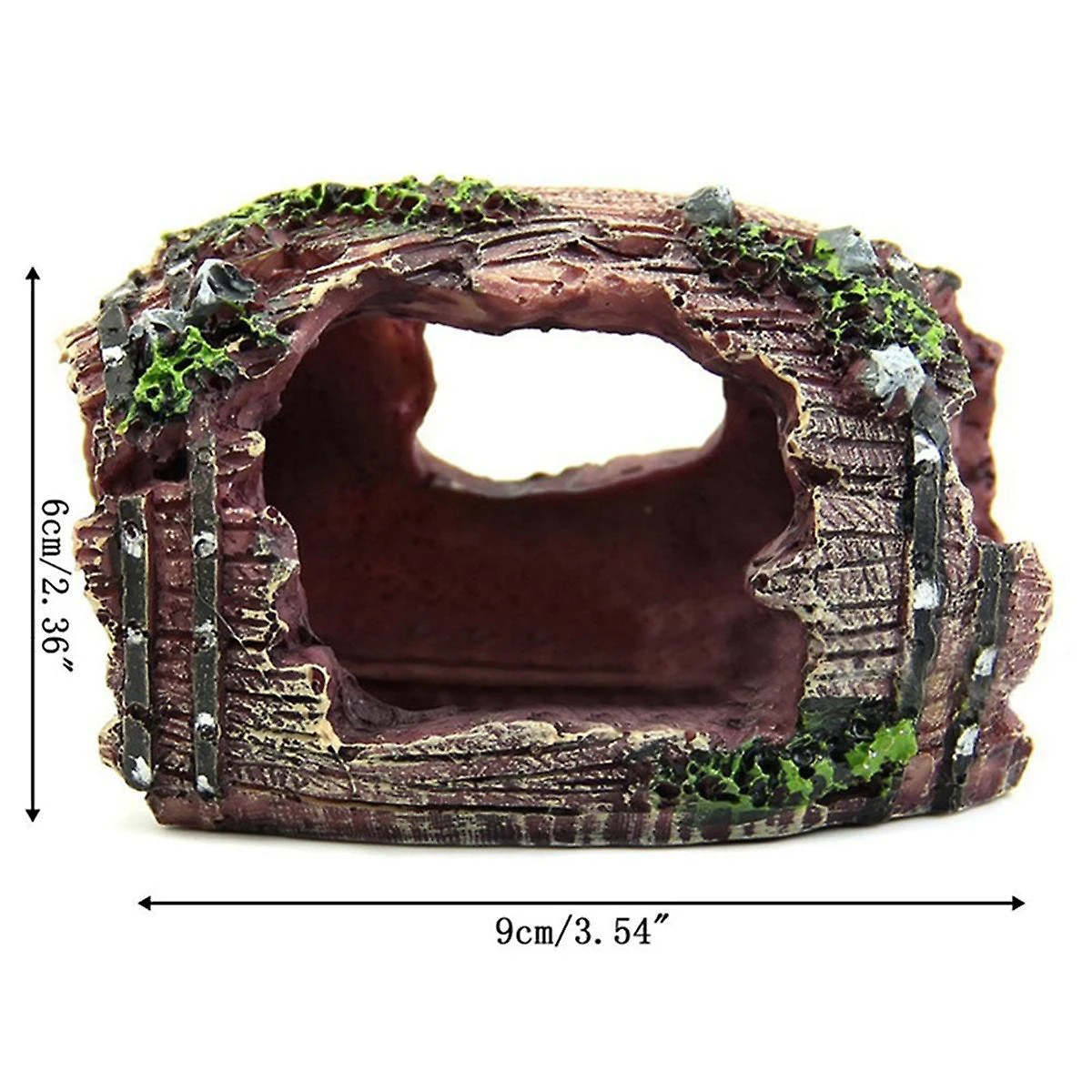 Brown-aquarium Artificial Barrel Cave Resin Ornaments Landscaping Accessories For Fish Tank Aquariu - Image 3