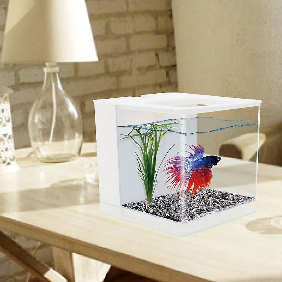Betta Fish Tank Aquarium Fish Tank Easy To Change The Water Acrylic Plastic Self-Cleaning Small Fis - Image 5