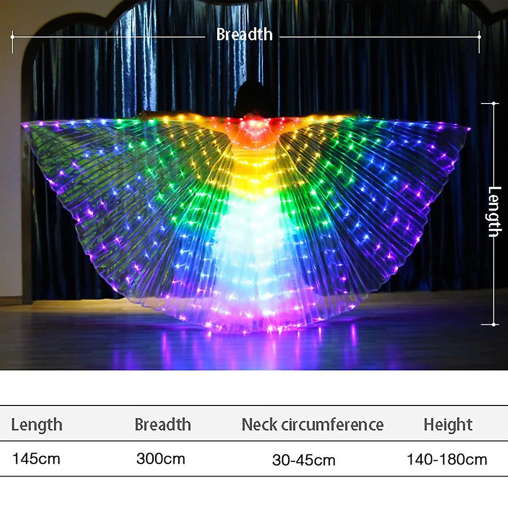 LED Belly Wings Glow Belly Dance Light Up Club Performance Costumes - Image 2