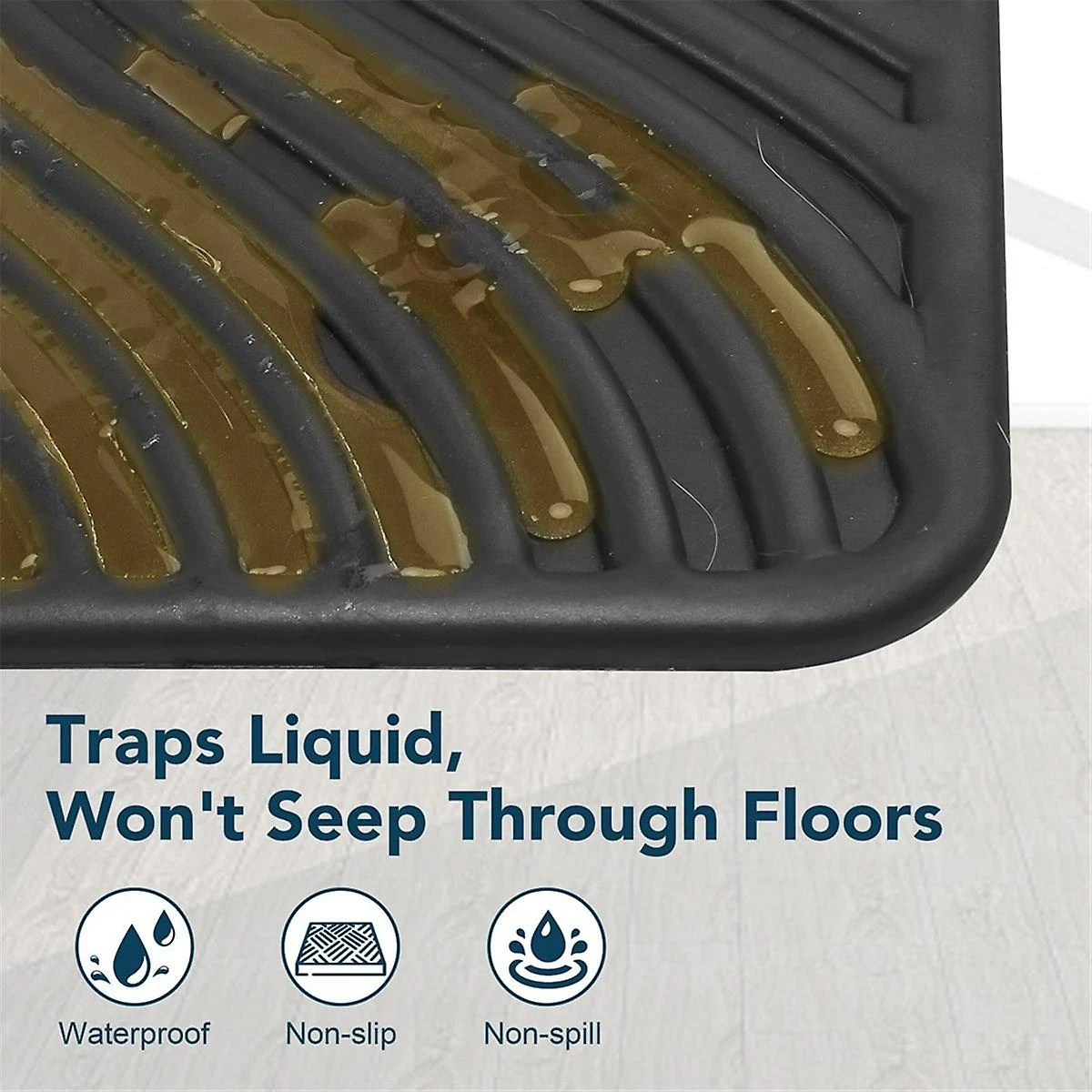 Mat, Large Trapping Mat Soft On Kitty Paws, Litter Box Mat Keep Floor Clean Beige - Image 3