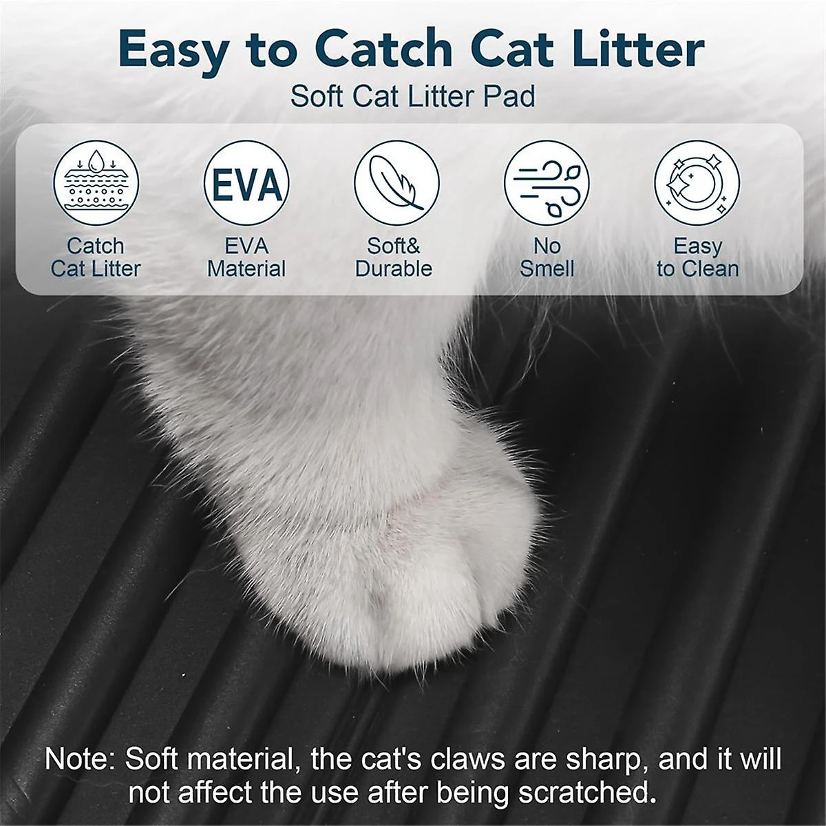 Mat, Large Trapping Mat Soft On Kitty Paws, Litter Box Mat Keep Floor Clean Beige