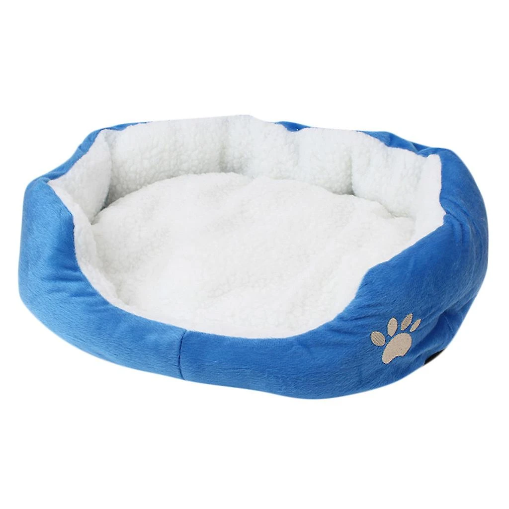 Pet Dog Puppy Fleece Warm Bed House Plush CozyMat Pad FAN0510 Blue