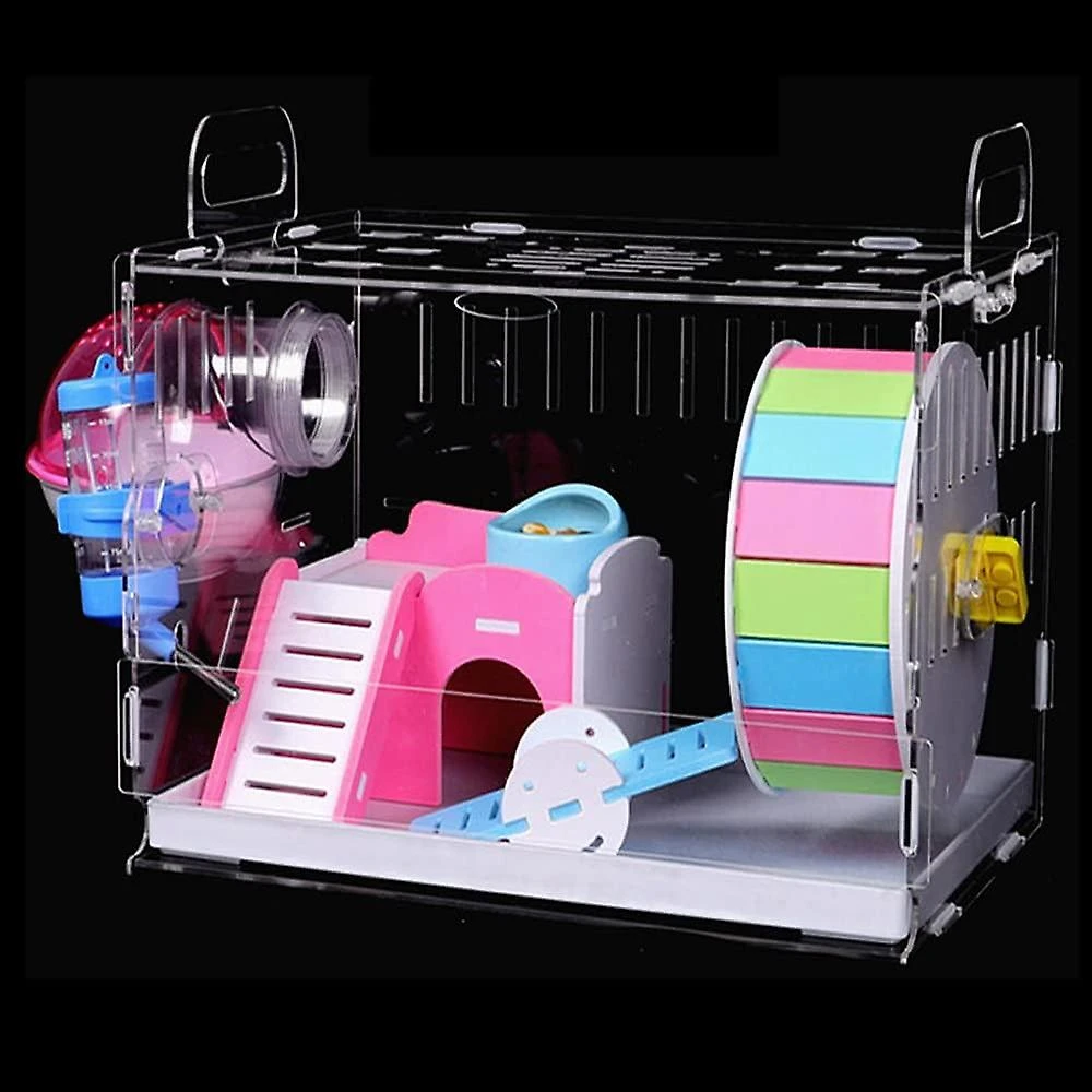 Hamster Cages For Small Pets Mouse And Gerbil Cages With Wheel, Hamster Hiding Place And Water