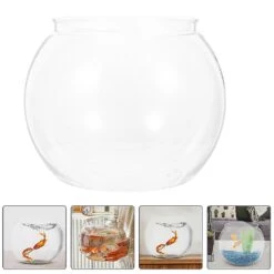 2pcs Fish Bowl Plastic Transparent Small Aquarium Small Fish Tank Fishbowls For Betta Fish Goldfish