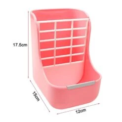 Rabbit Feeder Bunny Guinea Pig Hay Feeder, Hay And Food Feeder Bowls Manger Rack For Rabbit Guinea Pig Chinchilla Pink
