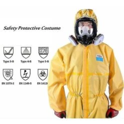 Fully Enclosed Nuclear Radiation Protective Clothing With Hood XXXL_Aleko