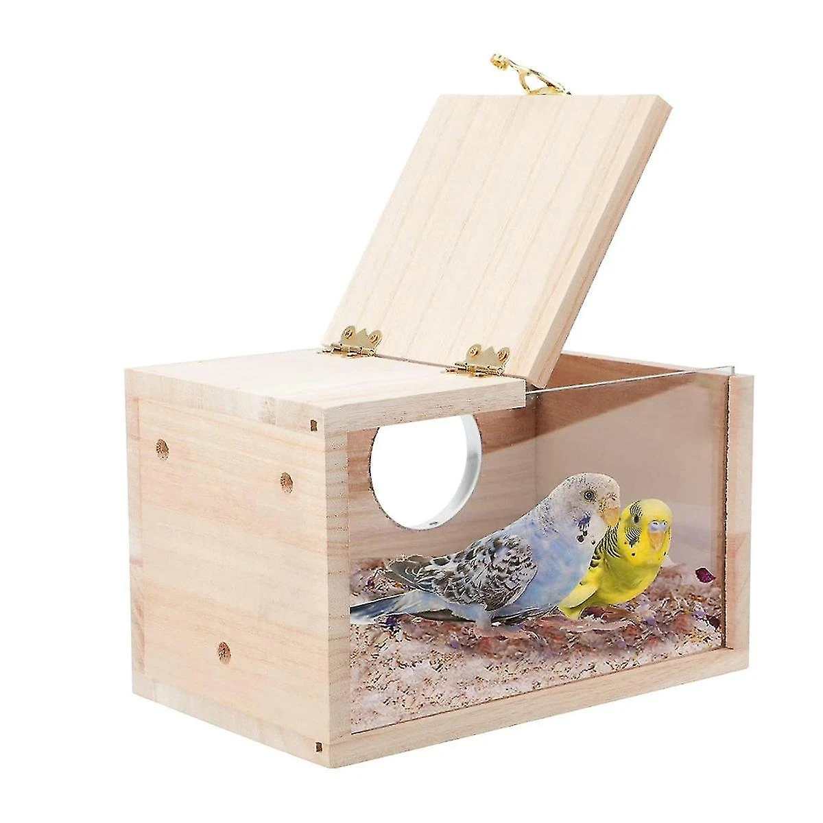 EA Parakeet Nesting Box Transparent Bird House For Cage Wood Breeding Box For Parrot Parakeet Cockatie - Image 5