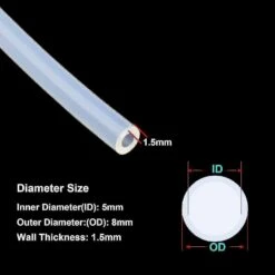 Silicone Tube - 5mm Id X 8mm Od, Length 8 Meters, Food Grade Flexible Hose, For Pump Transfer Tw