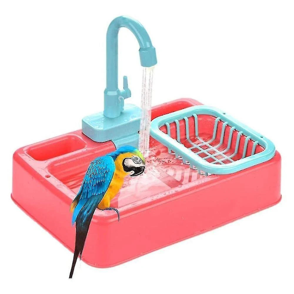 Bird Toys Bird Feeder Automatic Parrot Bathtub Bath Shower Water Dispenser Bird Cage Bathroom Parrot - Image 2