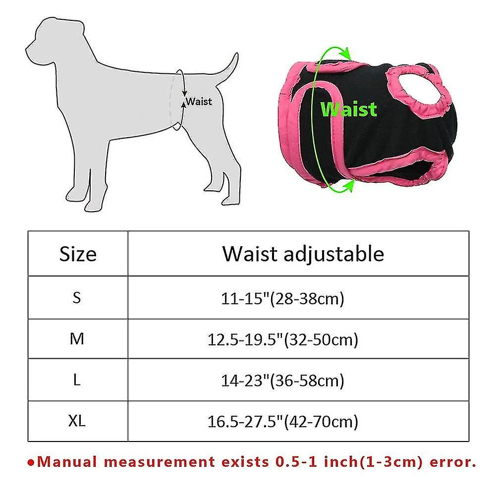 Washable Female Dog Diapers, Reusable Doggie Diaper Wraps For Female Dogs, Super-absorbent And Comfortable Niuniu XS Black - Image 5