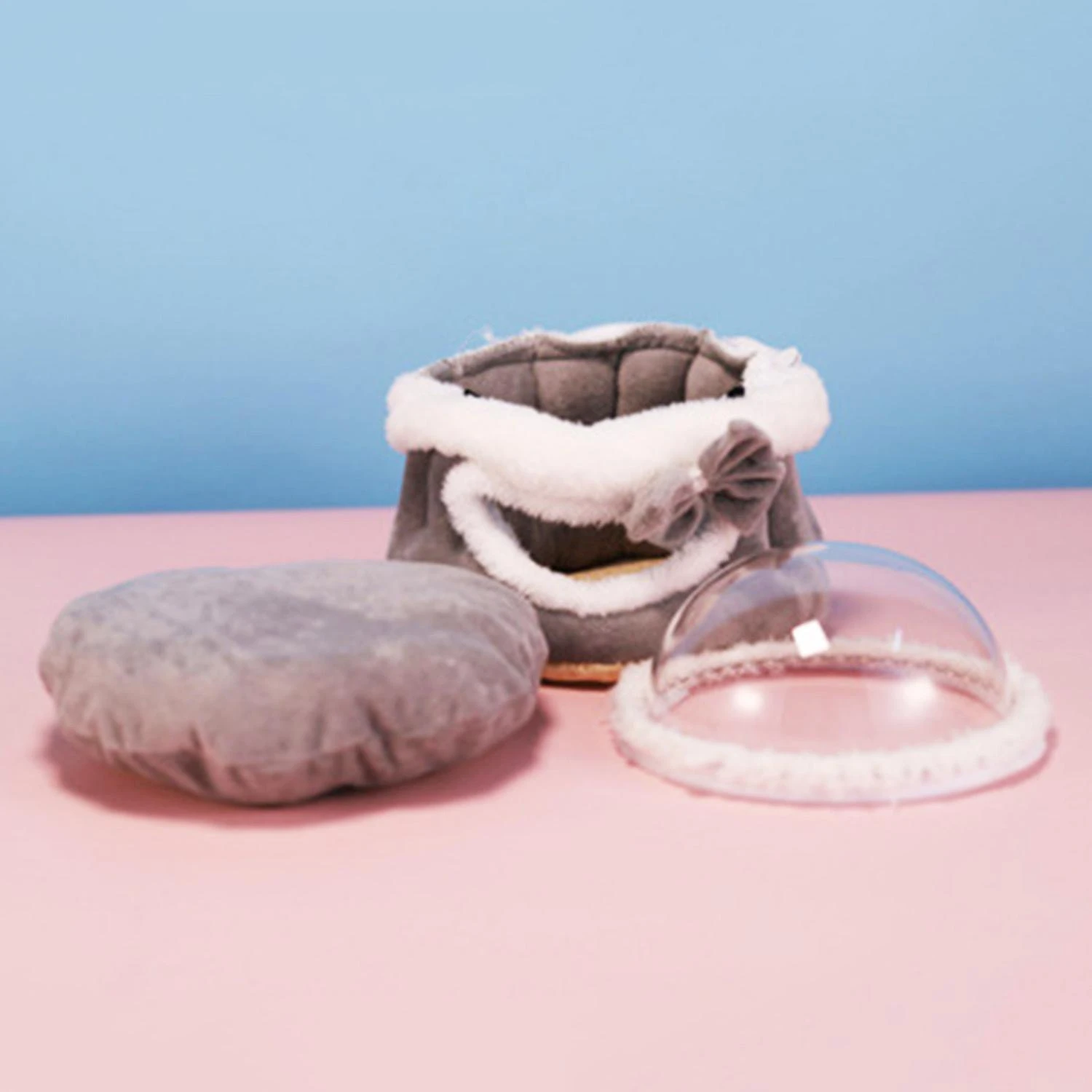 1 Set Hamster Bed With Chains Keep Warm Pet Bed Hanging Small Animal Bed Nest Small Pets Supplies M Pink - Image 3