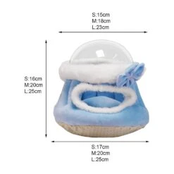 1 Set Hamster Bed With Chains Keep Warm Pet Bed Hanging Small Animal Bed Nest Small Pets Supplies M Pink