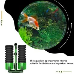 S Double Head Water Filter Aquarium Fishtank Sponge Water Filter Air Pump Fish Tank Cleaning Filter Aquarium Accessory