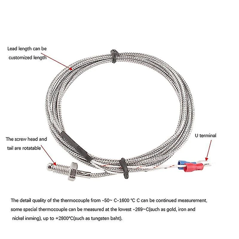 -C100 Temperature Controller, Dual Digital Display Temperature Controller+Thermocouple + 40DA Solid State Relay