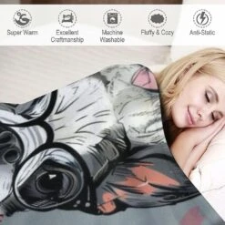 Boston Terrier Plush Blanket Love, Dog Wreath Cute Dog, Kids Girl Fleece Cashmere Sherpa Throw Blanket(inches)-Hlly470 76x102cm 40x30in