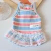 Dog Summer Clothes Puppy Sleeveless Striped Pet Skirt Dresses Suitable For Small Medium Dog FAN0665 L