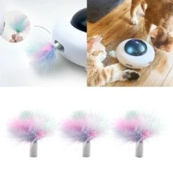 3 Pcs Replacement Feathers For Interactive Cat Feather Toys Electric Catching