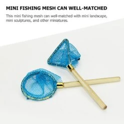 2Pcs Mini Fishing Mesh Desktop Mini Fishing Net Ornamental Fishing Mesh Model