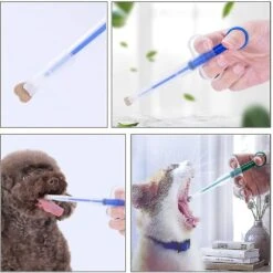 Pet Medicine Feeder, Silicone Tip Syringes Pills Feeding Dispenser Tool, With 2 Soft Silicone Tip, Feeding Kit For Dogs Cats Baby Animals-YuJia