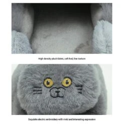 Blue Cat Keep Warm Winter Slippers Unisex Winter Warming Slippers For Bedroom Living Room